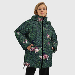 Куртка зимняя женская Цветы Жимолости, цвет: 3D-красный — фото 2