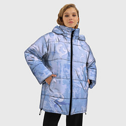 Куртка зимняя женская Винтажный растительный летний орнамент, цвет: 3D-светло-серый — фото 2
