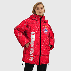 Куртка зимняя женская Bayern munchen Абстрактно выцарапанный фон, цвет: 3D-черный — фото 2