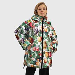 Куртка зимняя женская Летний Фруктовый Сад, цвет: 3D-красный — фото 2