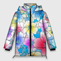 Куртка зимняя женская Летний цветочный паттерн Fashion trend 2025, цвет: 3D-светло-серый