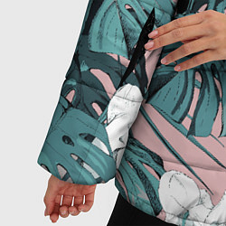 Куртка зимняя женская Цветы Тропические Орхидеи, цвет: 3D-светло-серый — фото 2