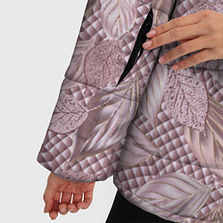 Куртка зимняя женская 3D листья текстуры, цвет: 3D-красный — фото 2