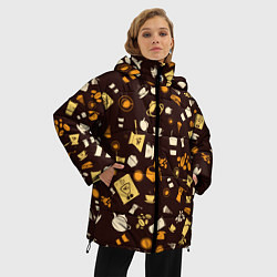 Куртка зимняя женская COFFEE PREPARATION TEXTURE, цвет: 3D-черный — фото 2