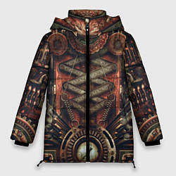 Куртка зимняя женская Mechanical device in Steampunk Retro style, цвет: 3D-черный