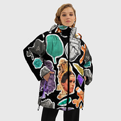Куртка зимняя женская Underground pattern Fashion trend, цвет: 3D-светло-серый — фото 2
