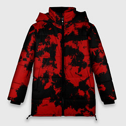 Куртка зимняя женская Черно-красная абстракция, цвет: 3D-черный