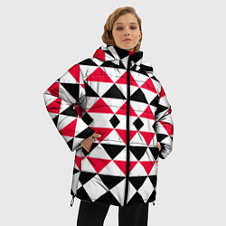 Куртка зимняя женская Geometric shapes triangles, цвет: 3D-светло-серый — фото 2