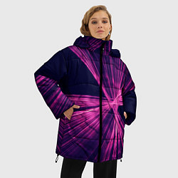 Куртка зимняя женская Неоновое множество лучей - Розовый, цвет: 3D-красный — фото 2