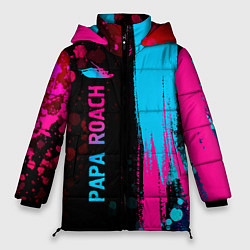 Куртка зимняя женская Papa Roach Neon Gradient, цвет: 3D-черный