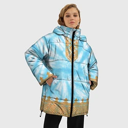 Куртка зимняя женская Славянская тай-дай рубаха, цвет: 3D-черный — фото 2