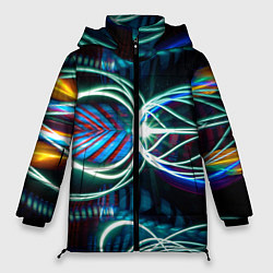Куртка зимняя женская Неоновые лучи - Светло-синий, цвет: 3D-светло-серый