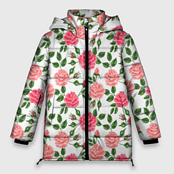 Куртка зимняя женская SOFT PINK ROSES, цвет: 3D-красный