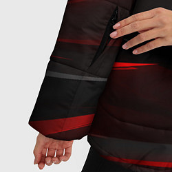 Куртка зимняя женская Red and Black Geometry, цвет: 3D-светло-серый — фото 2