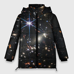 Куртка зимняя женская NASA: Скопление Галактик, цвет: 3D-красный