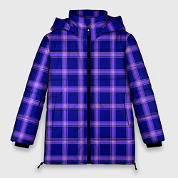 Куртка зимняя женская Фиолетовый клетчатый узор, цвет: 3D-светло-серый