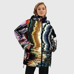 Куртка зимняя женская Glitch pattern - fashion trend, цвет: 3D-красный — фото 2