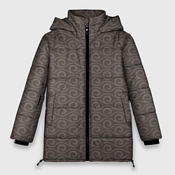 Куртка зимняя женская Серые волны узоры, цвет: 3D-светло-серый