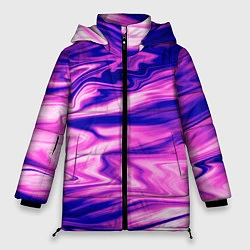 Куртка зимняя женская Розово-фиолетовый мраморный узор, цвет: 3D-светло-серый
