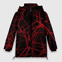 Куртка зимняя женская Intersecting red rays, цвет: 3D-красный