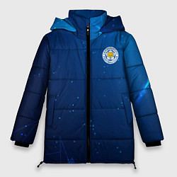 Куртка зимняя женская Сборная Уругвая синяя абстракция, цвет: 3D-светло-серый