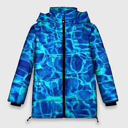 Куртка зимняя женская Текстура поверхности воды, цвет: 3D-красный