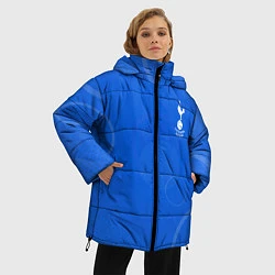 Куртка зимняя женская Tottenham hotspur Голубая абстракция, цвет: 3D-красный — фото 2
