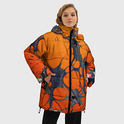 Куртка зимняя женская Лавовая паутина, цвет: 3D-красный — фото 2