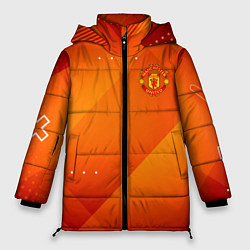 Куртка зимняя женская Manchester united Абстракция спорт, цвет: 3D-светло-серый