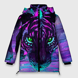 Женская зимняя куртка Светящийся неоновый тигр