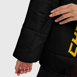 Куртка зимняя женская Chevrolet - gold gradient: по-вертикали, цвет: 3D-черный — фото 2