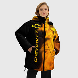 Куртка зимняя женская Chevrolet - gold gradient: по-вертикали, цвет: 3D-черный — фото 2