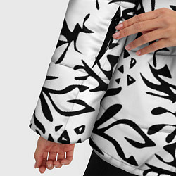 Куртка зимняя женская Черно белый абстрактный модный узор, цвет: 3D-светло-серый — фото 2
