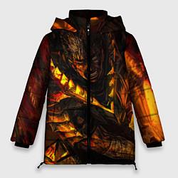 Куртка зимняя женская Берсерк Гатс В Огне, цвет: 3D-светло-серый