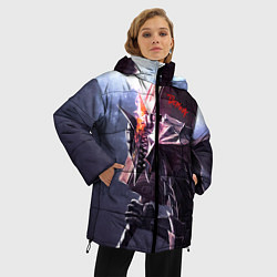 Куртка зимняя женская Берсерк С Мечечём На Плече, цвет: 3D-светло-серый — фото 2