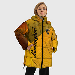 Куртка зимняя женская Lamborghini - абстракция, цвет: 3D-красный — фото 2