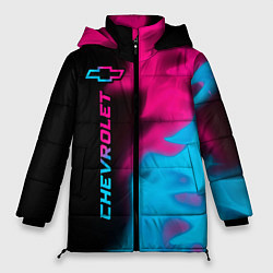 Куртка зимняя женская Chevrolet - neon gradient: по-вертикали, цвет: 3D-черный