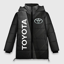 Куртка зимняя женская Toyota - серая абстракция, цвет: 3D-красный
