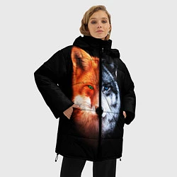 Куртка зимняя женская Волк и Лисица, цвет: 3D-светло-серый — фото 2