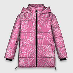Куртка зимняя женская Океанские ракушки - паттерн, цвет: 3D-светло-серый