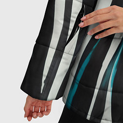Куртка зимняя женская Цифровой окрас зебры, цвет: 3D-черный — фото 2