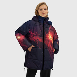 Куртка зимняя женская Космическое пламя, цвет: 3D-красный — фото 2