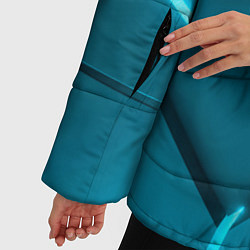 Куртка зимняя женская Ледяные неоновые геометрические плиты, цвет: 3D-светло-серый — фото 2