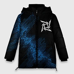Куртка зимняя женская Metallica звуковая волна, цвет: 3D-черный