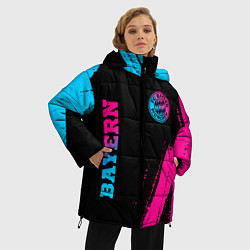 Куртка зимняя женская Bayern - neon gradient: надпись, символ, цвет: 3D-черный — фото 2