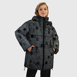 Куртка зимняя женская Пиксельный объёмный паттерн, цвет: 3D-черный — фото 2