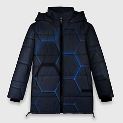 Куртка зимняя женская Неоновая броня голубая, цвет: 3D-красный