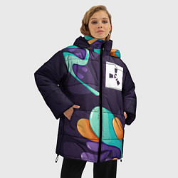 Куртка зимняя женская Rust graffity splash, цвет: 3D-черный — фото 2