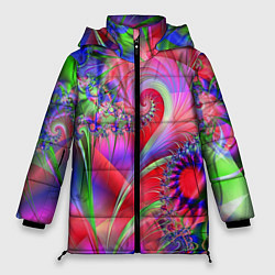 Куртка зимняя женская Фракталы нежных оттенков, цвет: 3D-светло-серый