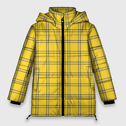 Куртка зимняя женская Классическая желтая клетка, цвет: 3D-черный